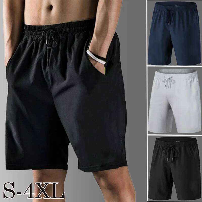 Mens Sports Solid Drawstring Board Trunk Beach Short Pants Shorts Summer Thin Trousers Pocket Loose Sweatpants Z260314