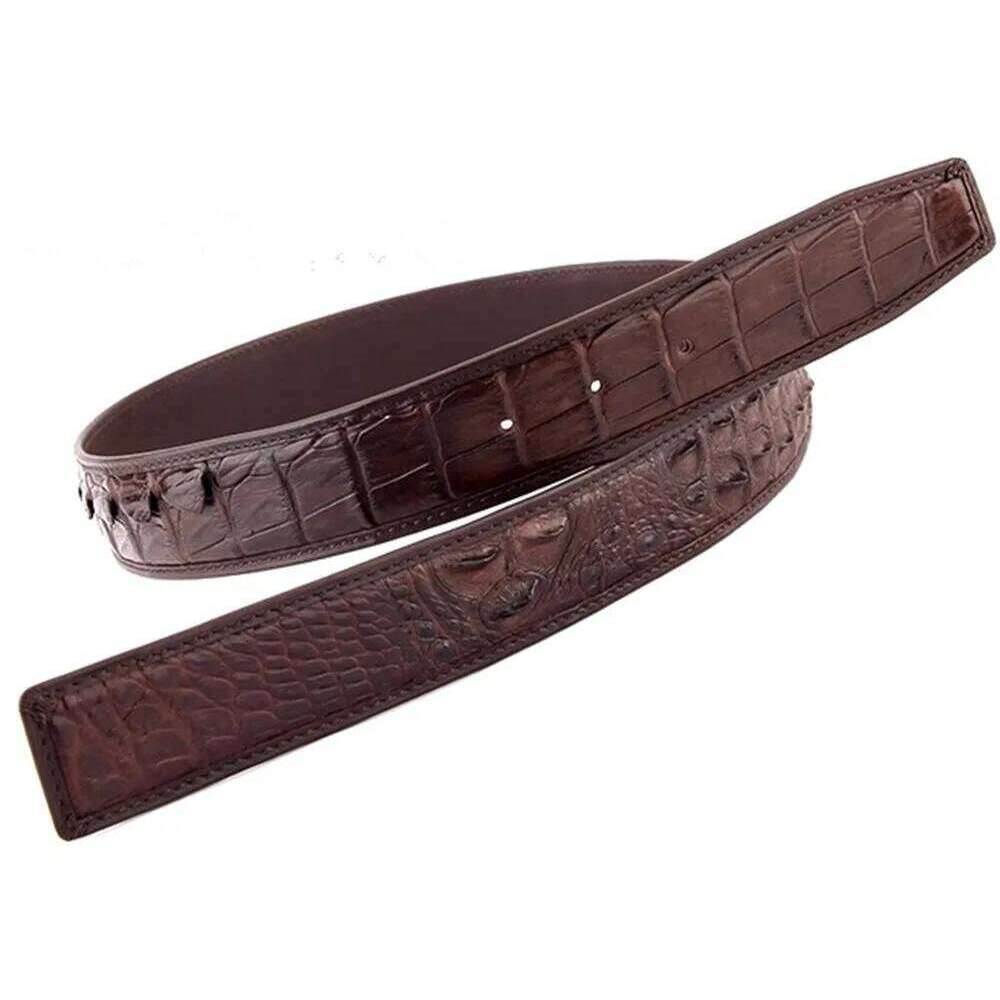 Men's real crocodile genuine leather luxury brand fashion men's belt buckle with suit pants Z260226
