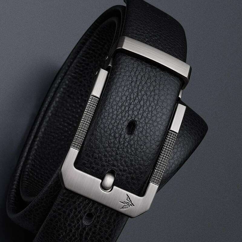 Men's casual pants with leather needle buckle belt, fashionable and personalized formal belt Z260226