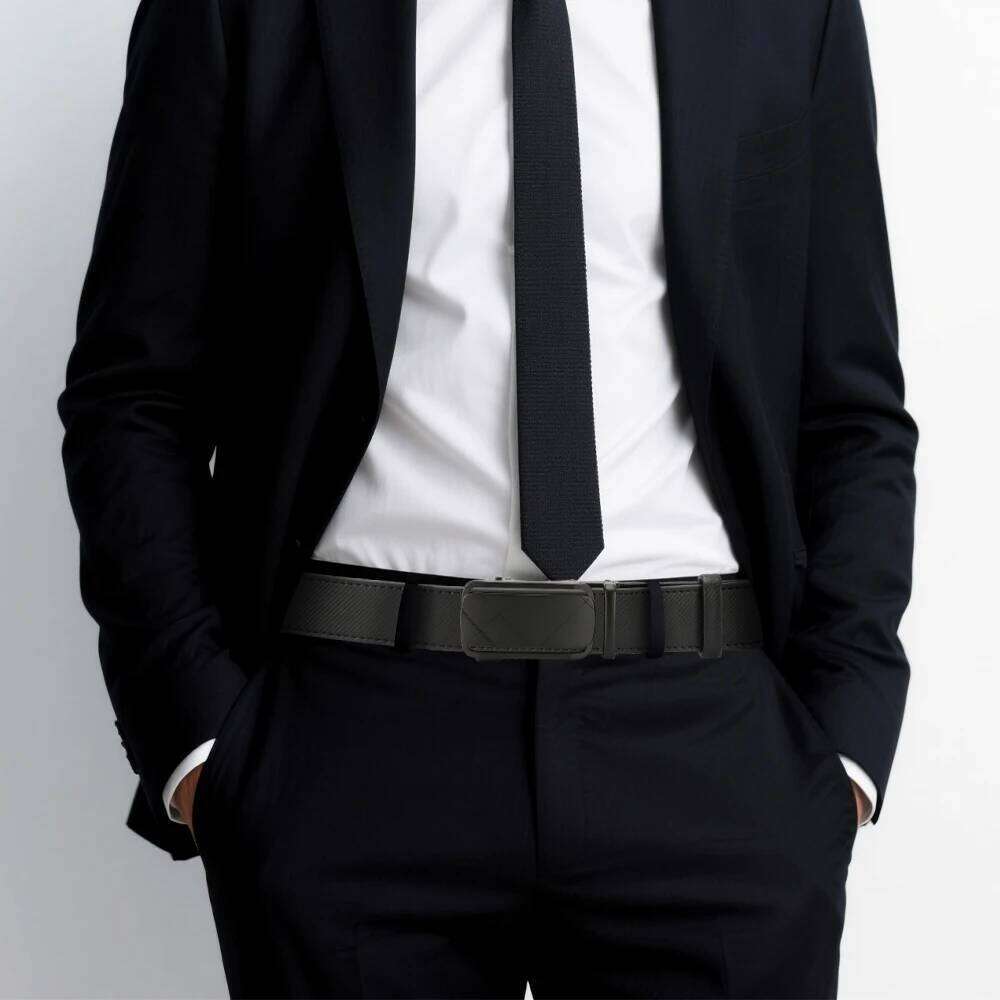 High Quality Leather Belts, Automatic Buckle Adjustable No Hole Jeans Belt for Men Z260226