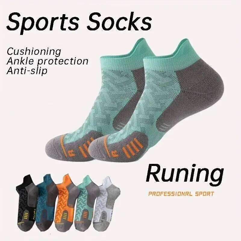 1/2/3Pairs Professional Marathon Running Sock Outdoor Sports Fitness Thickened Cushioned Short Tube Low Cut Boat Ankle Socks Z260314
