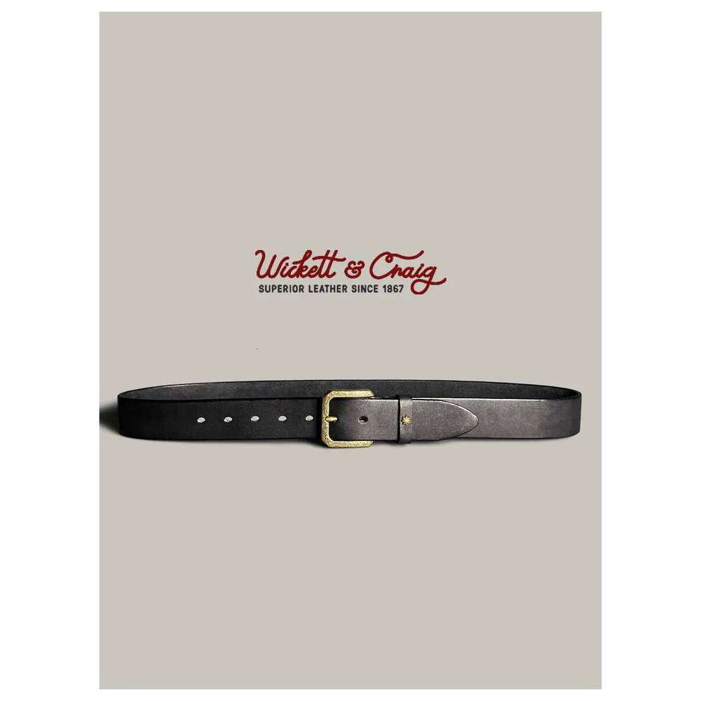 Vegetable tanned pure cowhide men's handmade casual belt, Kaji retro engraved copper buckle genuine leather jeans belt Z260226