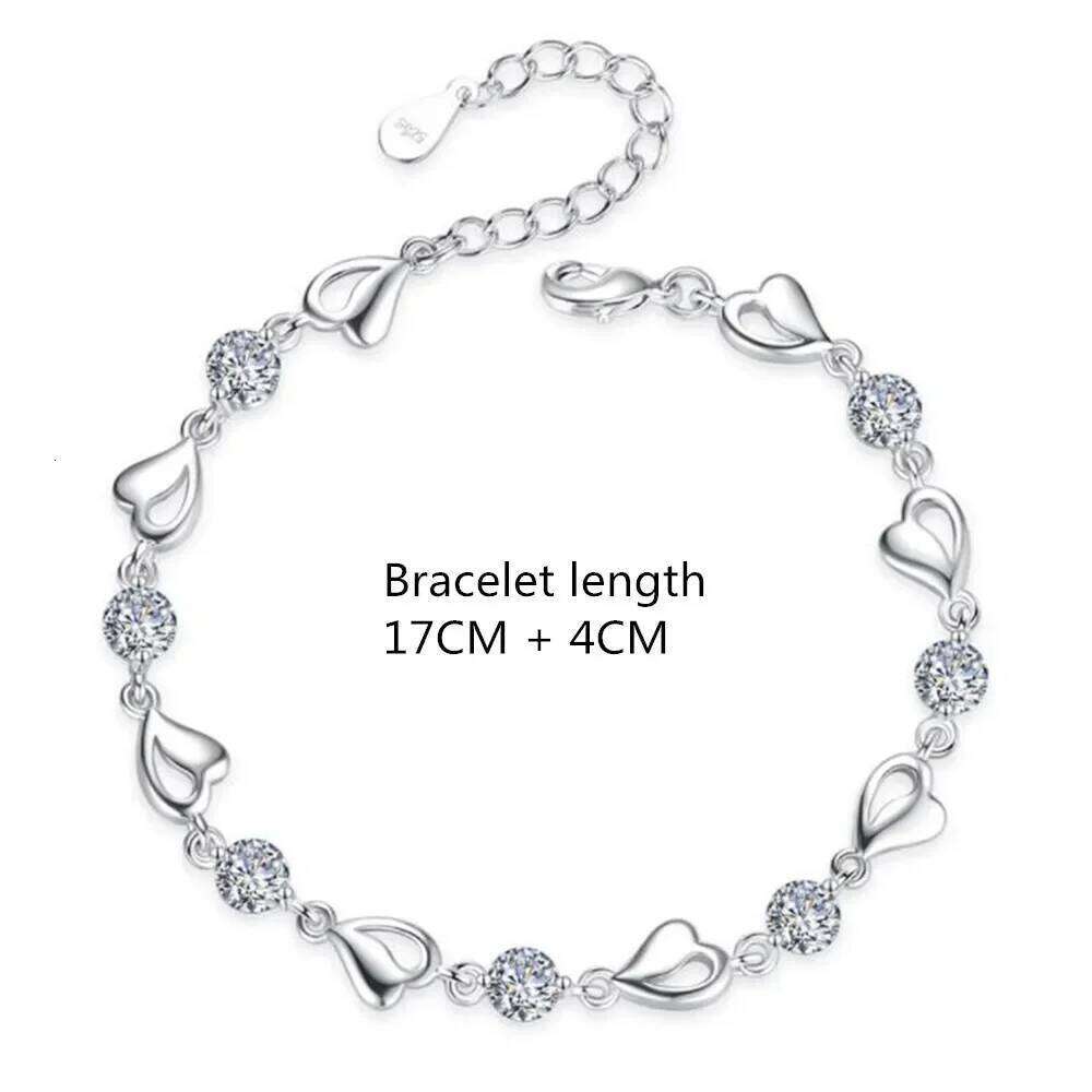 925 Sterling Silver White Zircon Bracelets For Women Luxury Hollow Heart Adjustable Chain Bracelet Original Jewelry Z260313