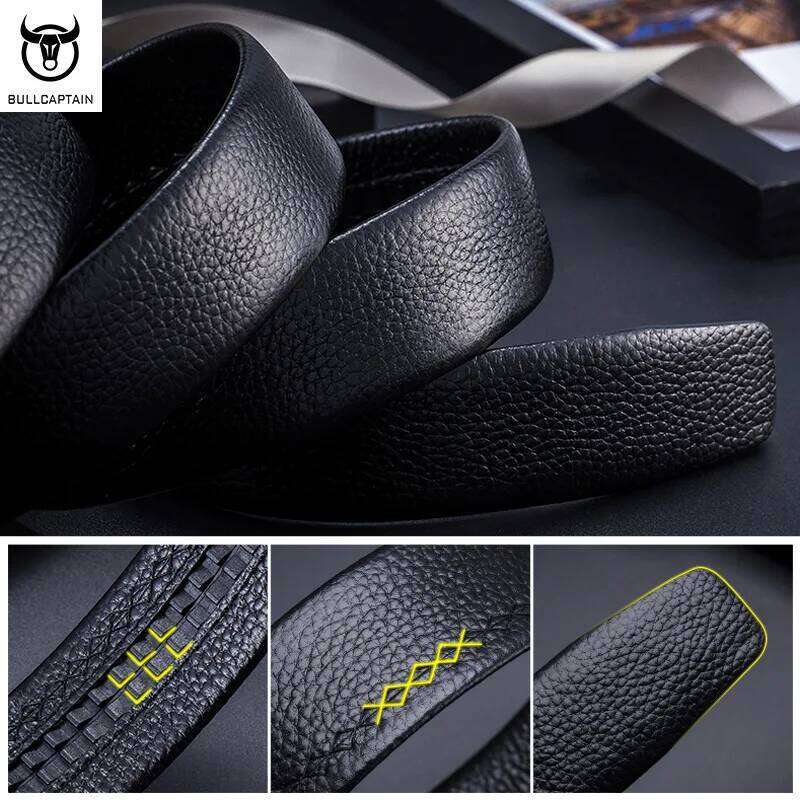 BULLCAPTAIN First Layer Automatic Leather Belt Men's Business Casual Buckle Headband Z260226