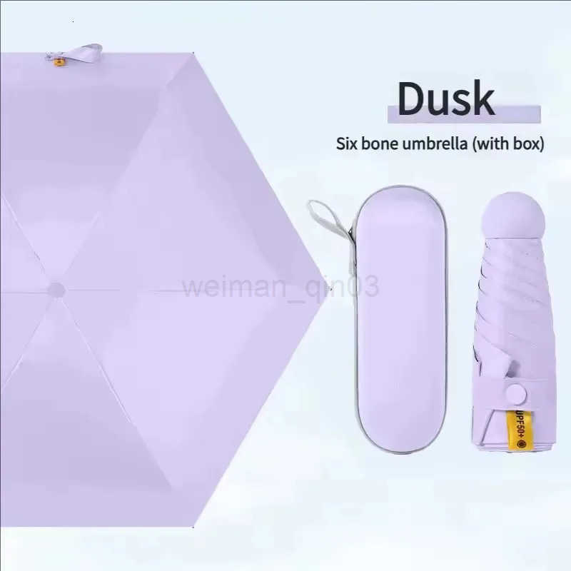 Umbrella with UV Protection Mini Capsule 5 Folds Ultralight Compact Portable Manual for Travel H260314