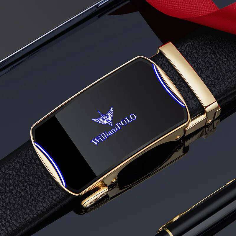 Leather men's leather automatic buckle business first layer cowhide youth casual simple belt men trend Z260226