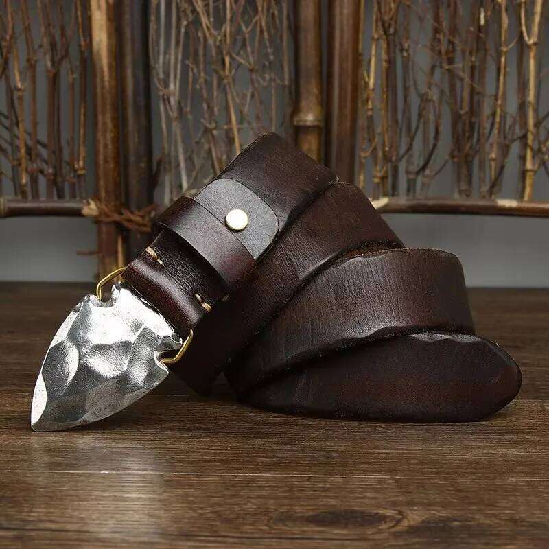 High Quality Thick Retro Cowboy Jeans Genuine Leather Heavy Stainless Steel Buckle For Men Waist Male Belt Z260226