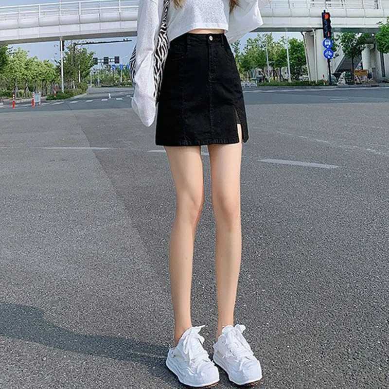 Summer Classic Fashion Women High Waist Denim Skirt s Slim Fit Thin Mini Dress Lady Korean Casual A-Line Short Skirt M260314