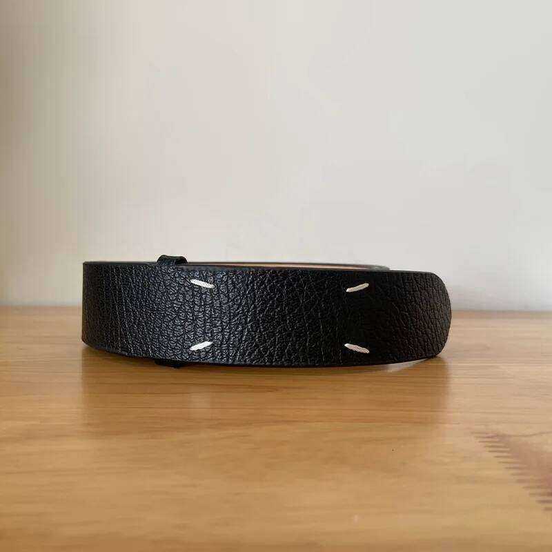 Black brown four point stitched waist belt for men women, ins classic leather elastic belt, simple and versatile Z260226