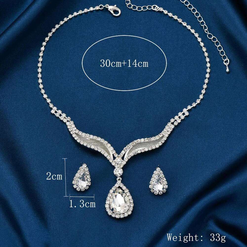Ladies' fashion, light luxury style, crown necklace, earrings, jewelry set, high-end feeling, wedding party, holiday accessories Z260313
