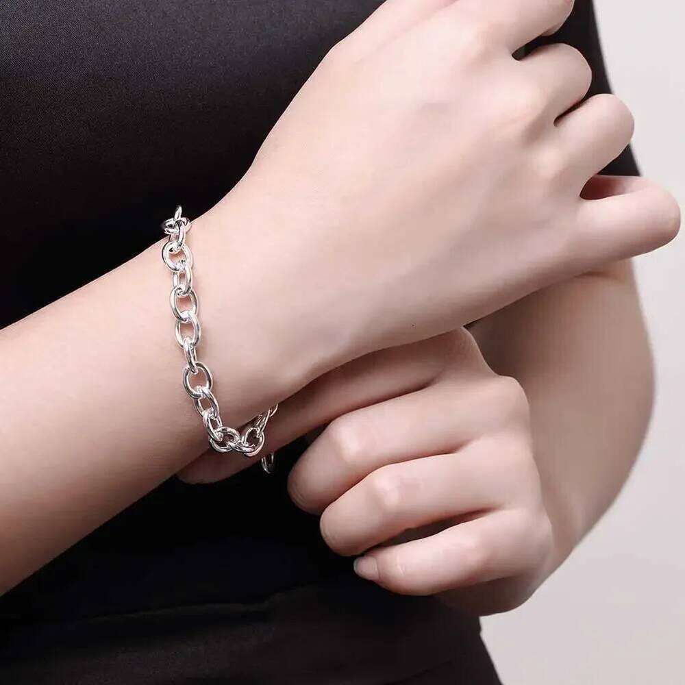 925 Sterling Silver Bracelet Buckle Basic Chain Charm Exquisite Women Fashion Wedding Party Gift Jewelry Z260313