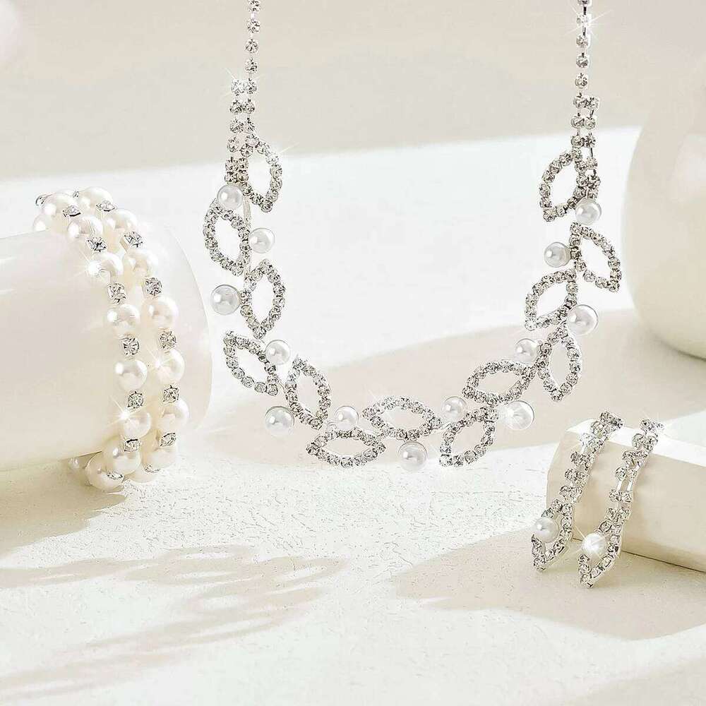 European and American Fashion Water Necklace, Earrings, Bracelet Set, Amazon Explosive Full Diamond Claw Ch Z260313
