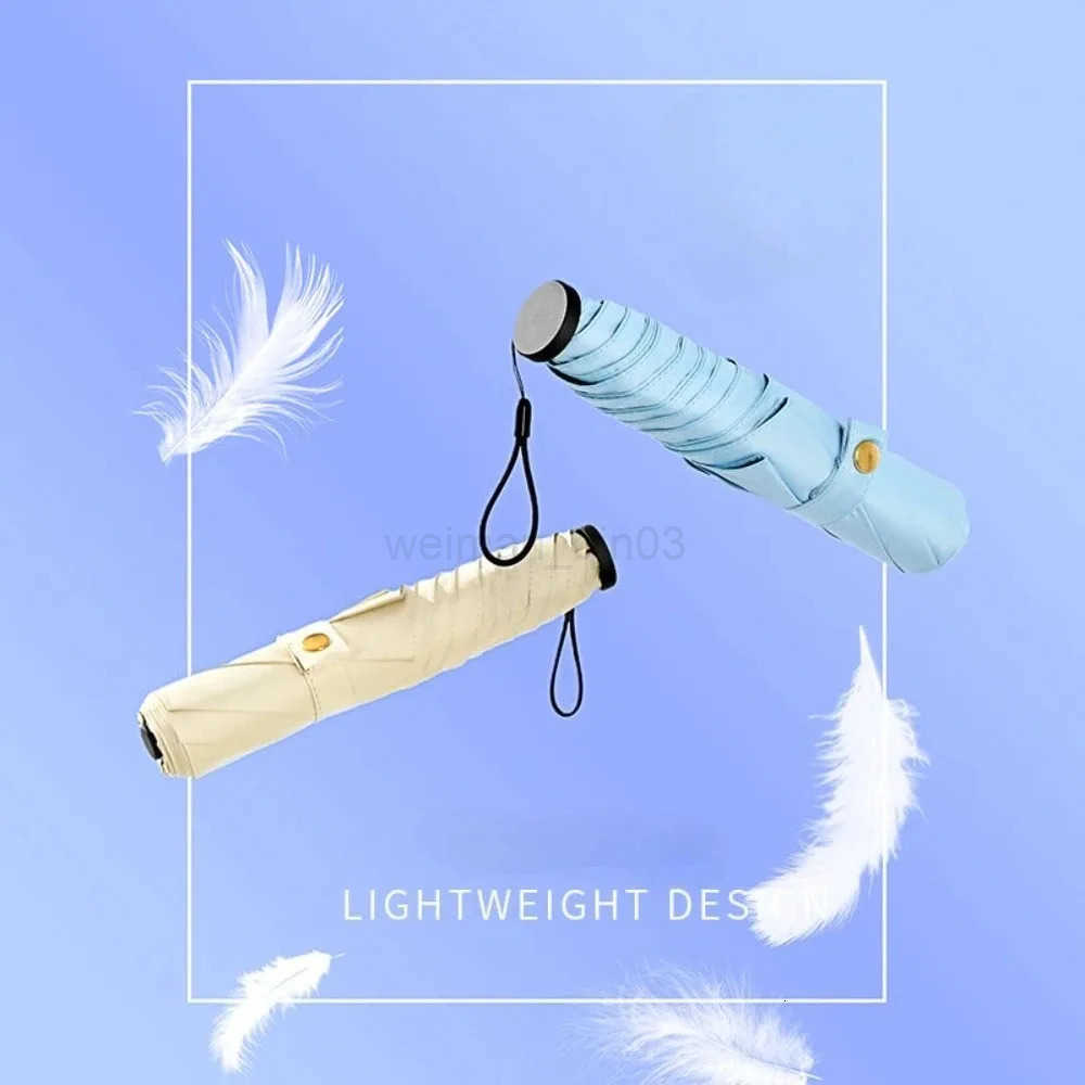Ultra Light Sun Umbrella Folding Automatic Anti Uv Sunshine Umbrellas Compact Fresh and Elegant High-density Sunscreen Umbrella H260314