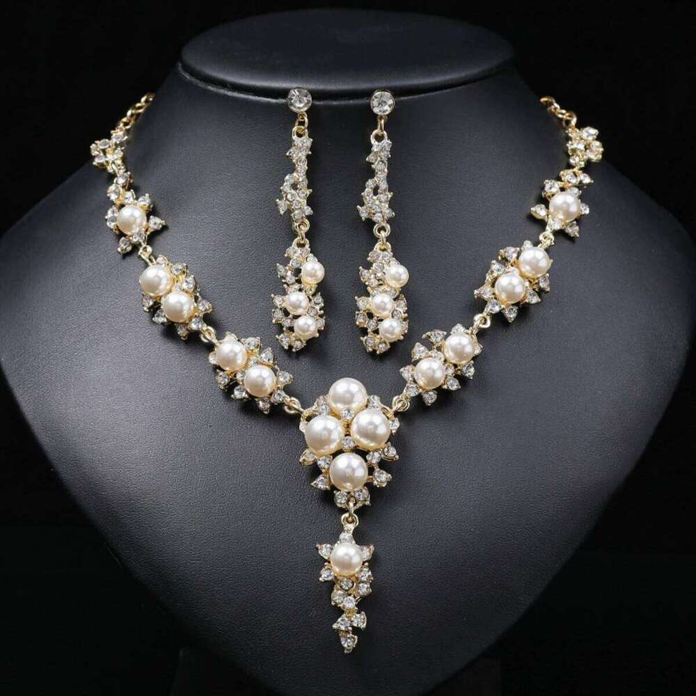 3PC Women's Fashion Season Imitation Pearl Flower Necklace Earrings Jewelry Set Wedding Date Party Holiday Gift-8916 Z260313