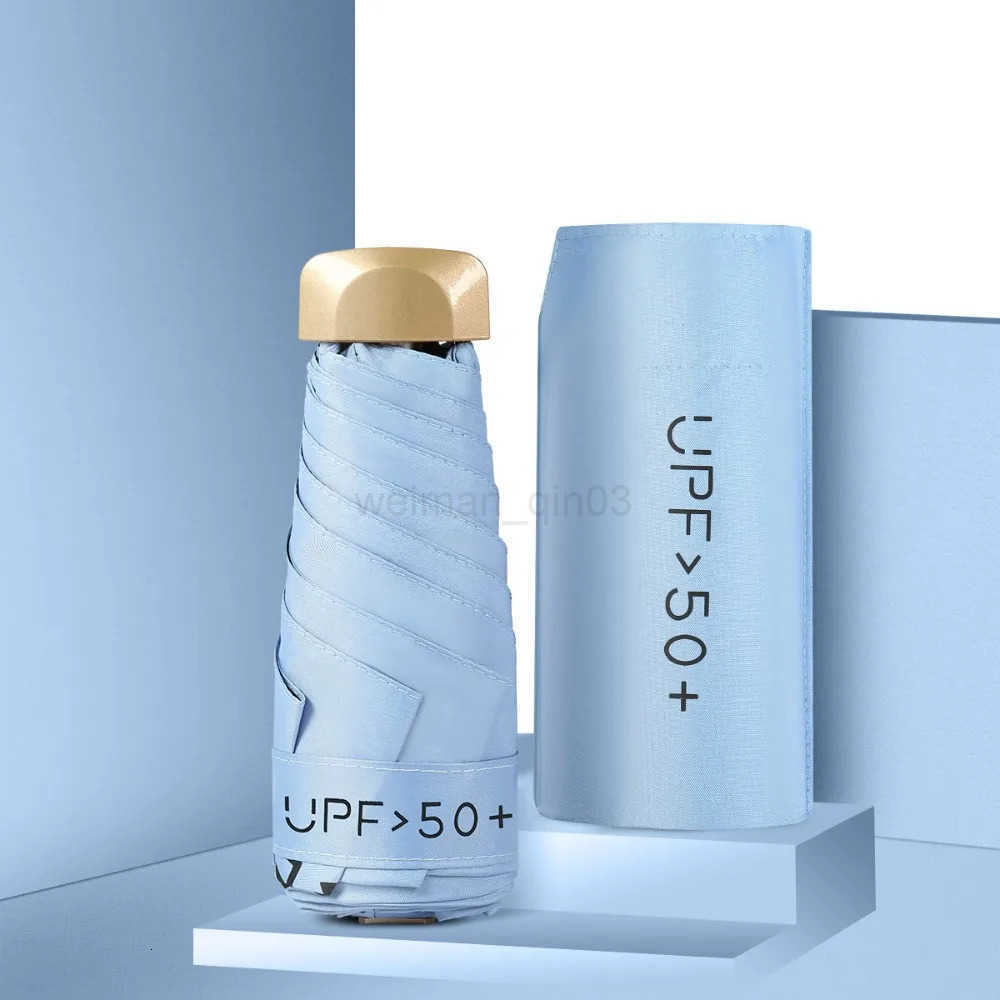 1PC Sun Umbrella Black Rubber Flat Five Fold Sun Protection Compact Sunny UV Shield Portable Pocket Mini Umbrella Beach Umbrella H260314