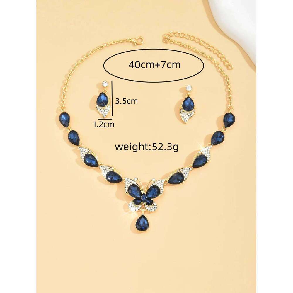Ladies' Design Butterfly Necklace Earrings Jewelry Set Suitable for Wedding, Party, Festival Gifts Z260313