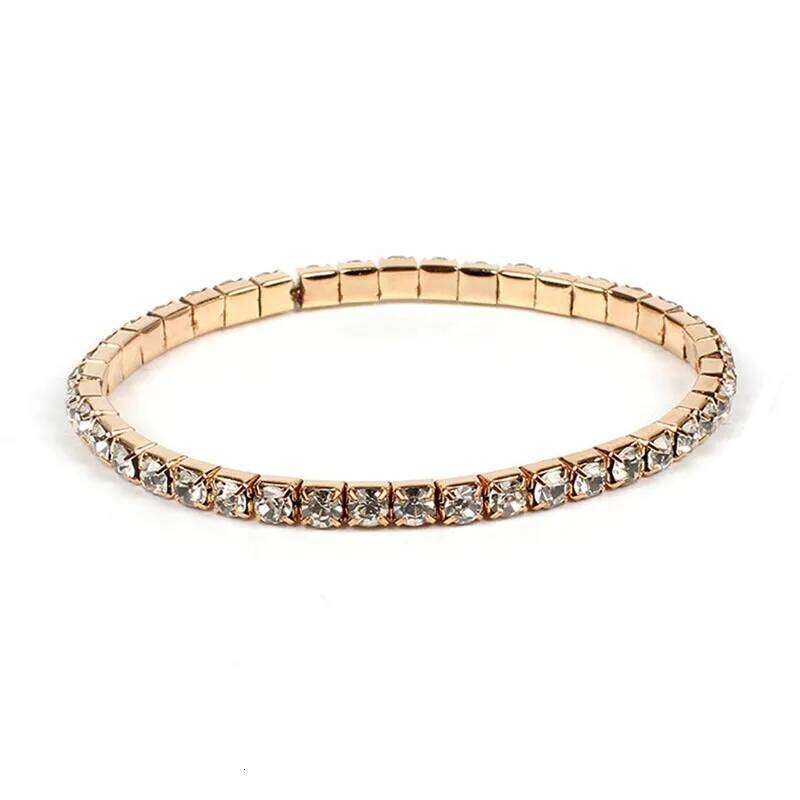 L003 CZ Crystal Pulsera Bangle Stretch Bling Single Row Rhinestones Bracelets For Women Elasticity Wedding Bridal Gift Jewelry Z260313