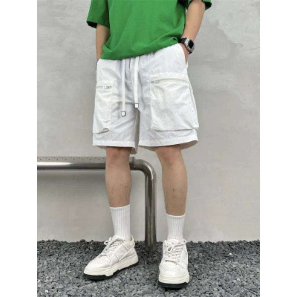 Quick drying summer multi pocket thin solid color simple loose workwear shorts for men, five point casual trendy brand sports pa Z260314