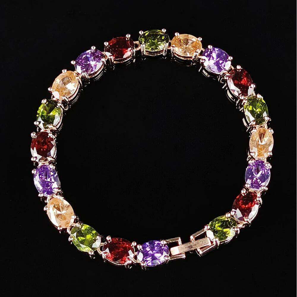 New 18cm Luxury Rose Color Oval Bracelet Bangle For Women Anniversary Gift Jewelry Wholesale Valentine's Day S5774 Z260313