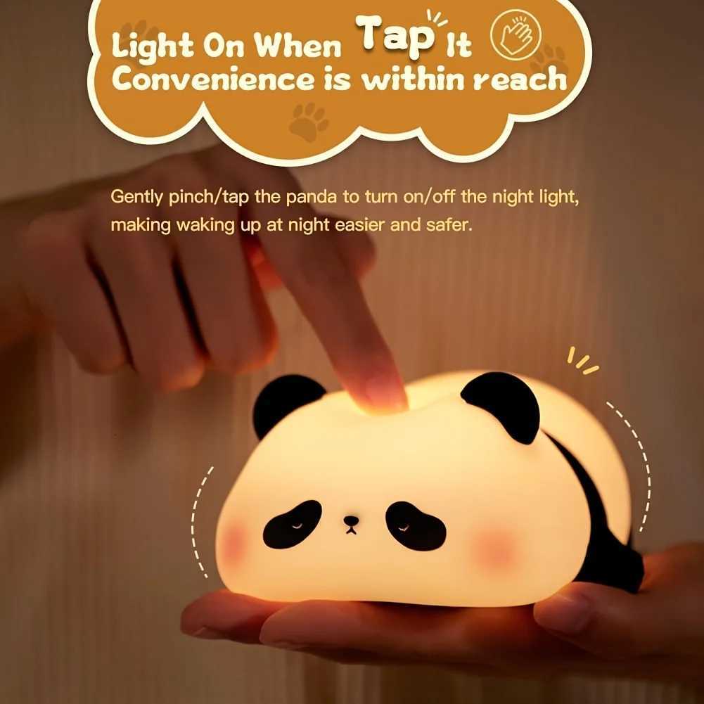 Panda Night Light Rechargeable with Timer Bedside Table Lamp Perfect Christmas or Birthday Gift Panda Room Decor Y260314