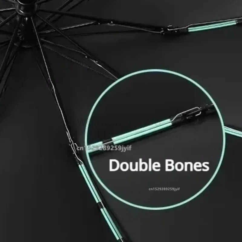 Reverse Folding Umbrellas Double Bones Black Glue Automatic Sunshade Sunscreen Rain Umbrella Strong Wind Resistance H260314