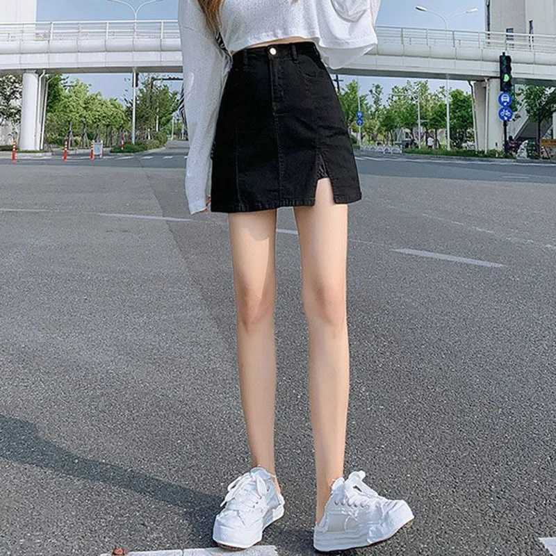 Summer Classic Fashion Women High Waist Denim Skirt s Slim Fit Thin Mini Dress Lady Korean Casual A-Line Short Skirt M260314