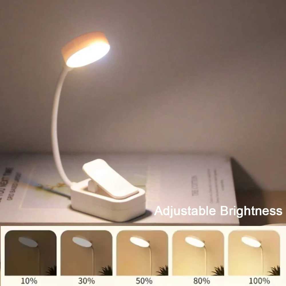 Runtow LED Clip On Book Light Portable Reading Light Battery Powered 3 Color Eye Protection Stepless Dimmable Mini Desk Lamp Y260314