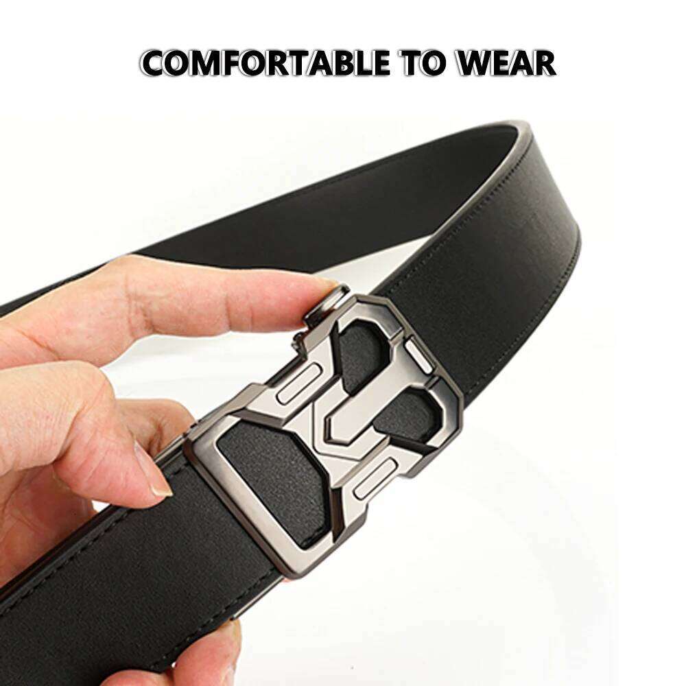 TUAHI New Automatic Buckle for Adjustable Ratchet Genuine Men's Leather Belts Fashion Belt Men Z260226