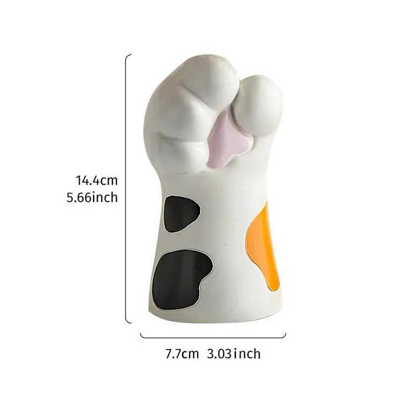 Cats Paw Resin Vase Ceramic Flower Pot Suitable for Desktop Flower Arrangement Pen Holder Makeup Brush Storage Y260314