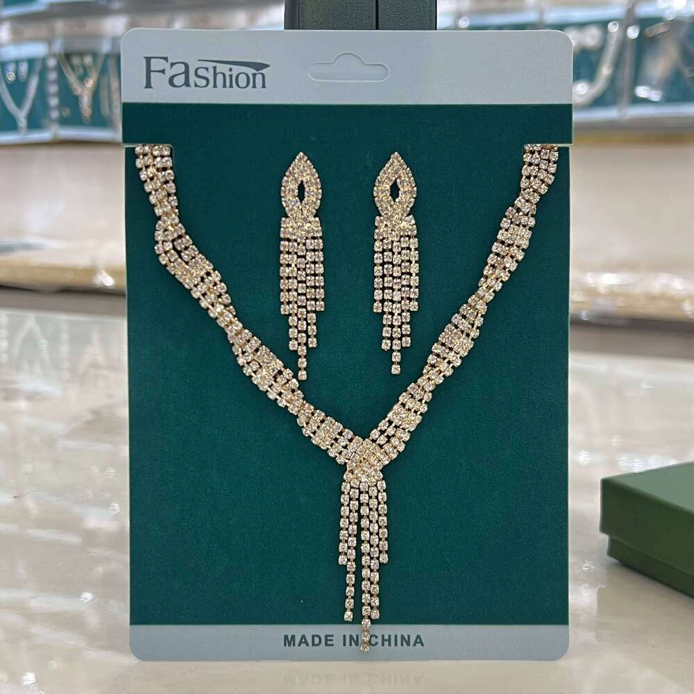 4PC Women's Fashion Design Tassel Water Drop Necklace Earrings Bracelet Jewelry Set Suitable for Wedding, Party, Festival Gifts Z260313