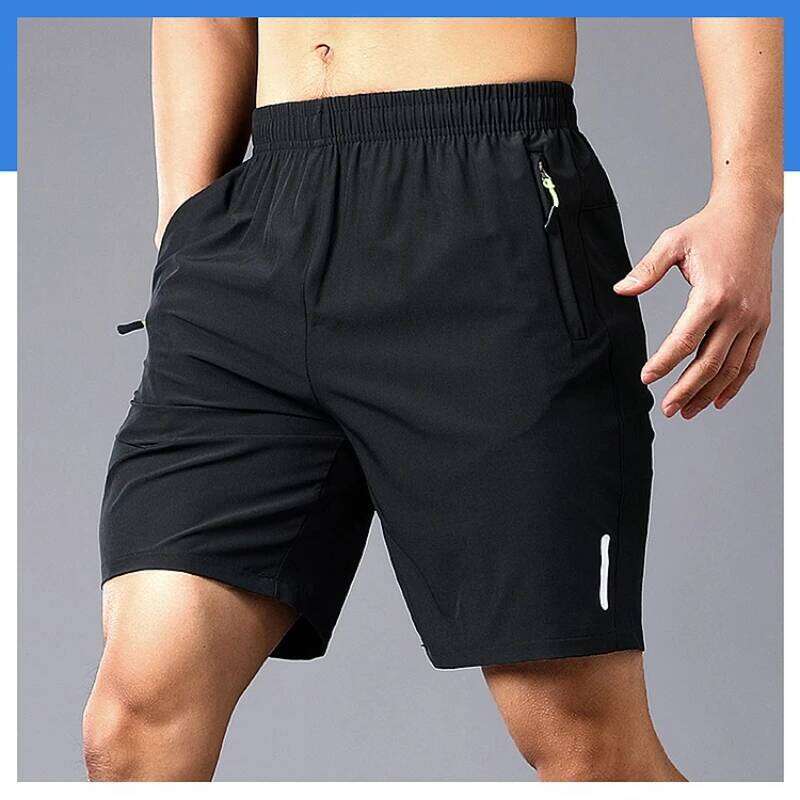 Summer Zip Pocket Short Sports Running Soft Shorts Fitness Sportswear Men's Beach Pants Z260314