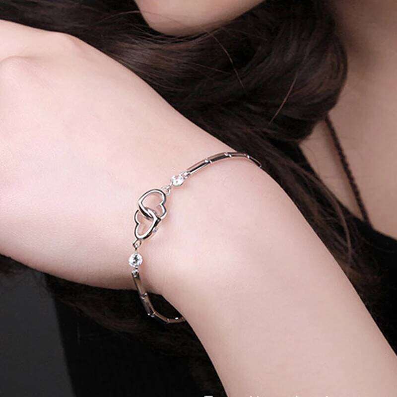 925 Sterling Silver Bracelets Bangles Charms Heart for Women Valentine's Days Cubic Zircon Wedding Love Couple Jewelry Z260313