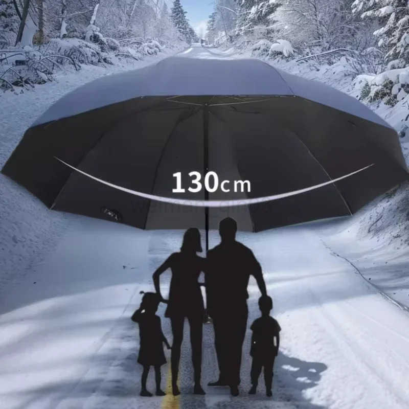 Extra-Large Folding Umbrella Heavy-Duty Reinforced Compact Travel Windproof Unisex Protection Umbrellas for Business Home Use H260314