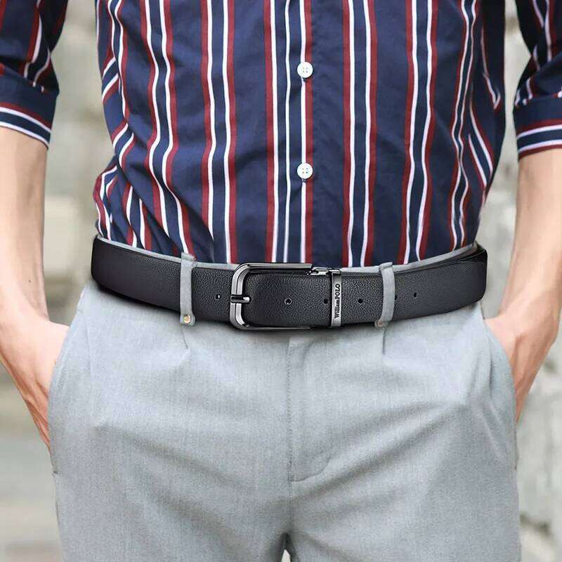 Business genuine leather fashionable needle buckle style men's belt, personalized high-end belt Z260226