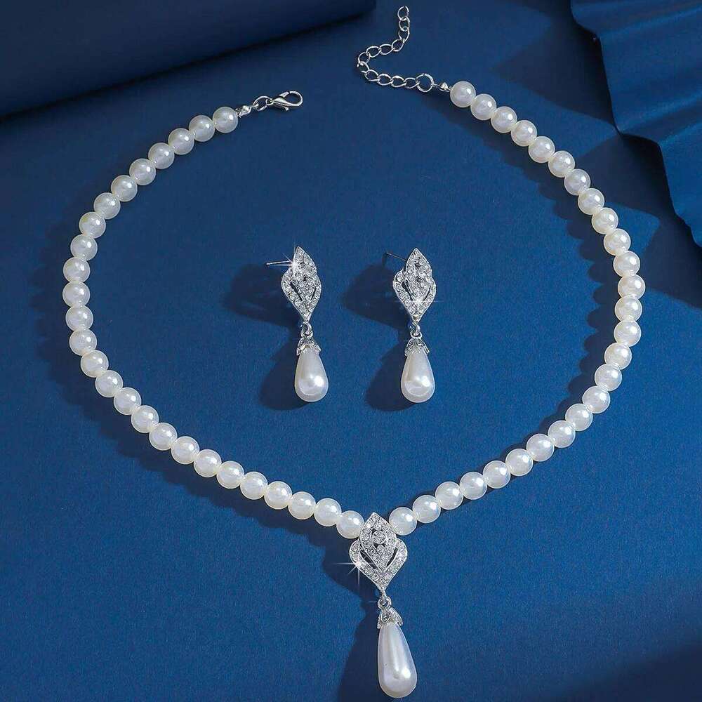Women's Fashion Pearl Water Drop Geometric Set Elegant Light Luxury Style High End Jewelry Z260313