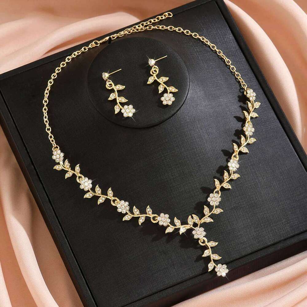 3PC Women's Fashion Design Flower Necklace Earrings Jewelry Set Suitable for Wedding, Party, Festival Gifts Z260313