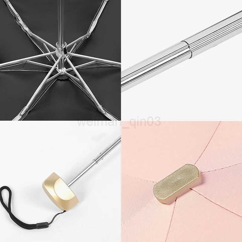 Pocket Rain Umbrella Mini Sun Umbrella Solid Color Folding UV Ultraviolet Protection Sunny Pocket Parasol Compact And Portable H260314