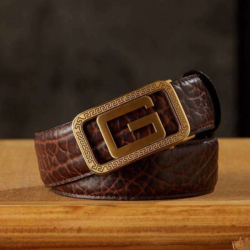 Handmade African Wild OX Jeans Men Retro Genuine Leather Stainless Steel Pin Buckle Strap Top Layer Cowhide Belt Z260226