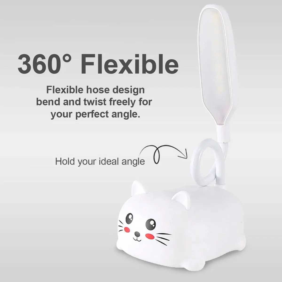 Cat Night Light Reading Children Table Flexible Book Rechargeable Mini Lamp Foldable Led Cute Creative Wireless Bedside Y260314