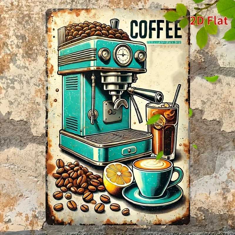 Vintage Espresso Coffee Metal Sign Iron 8x12 Inch Retro Wall Decor Plaque Tin Plate For Kitchen Cafe Bar D260314