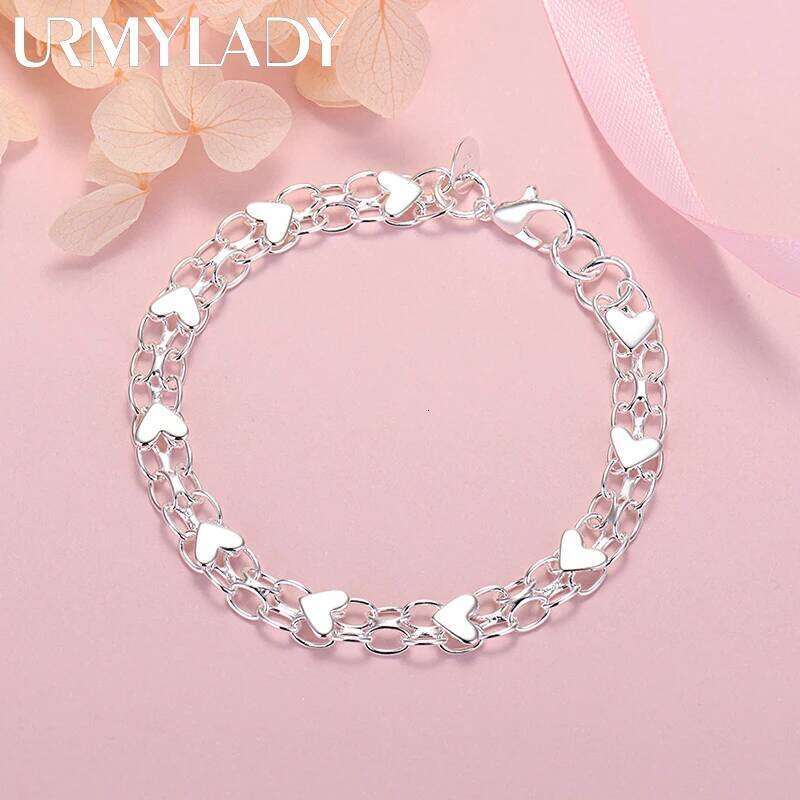 New original design 925 Sterling Silver romantic heart bracelet for women fashion jewelry wedding party Valentine's Day gifts Z260313