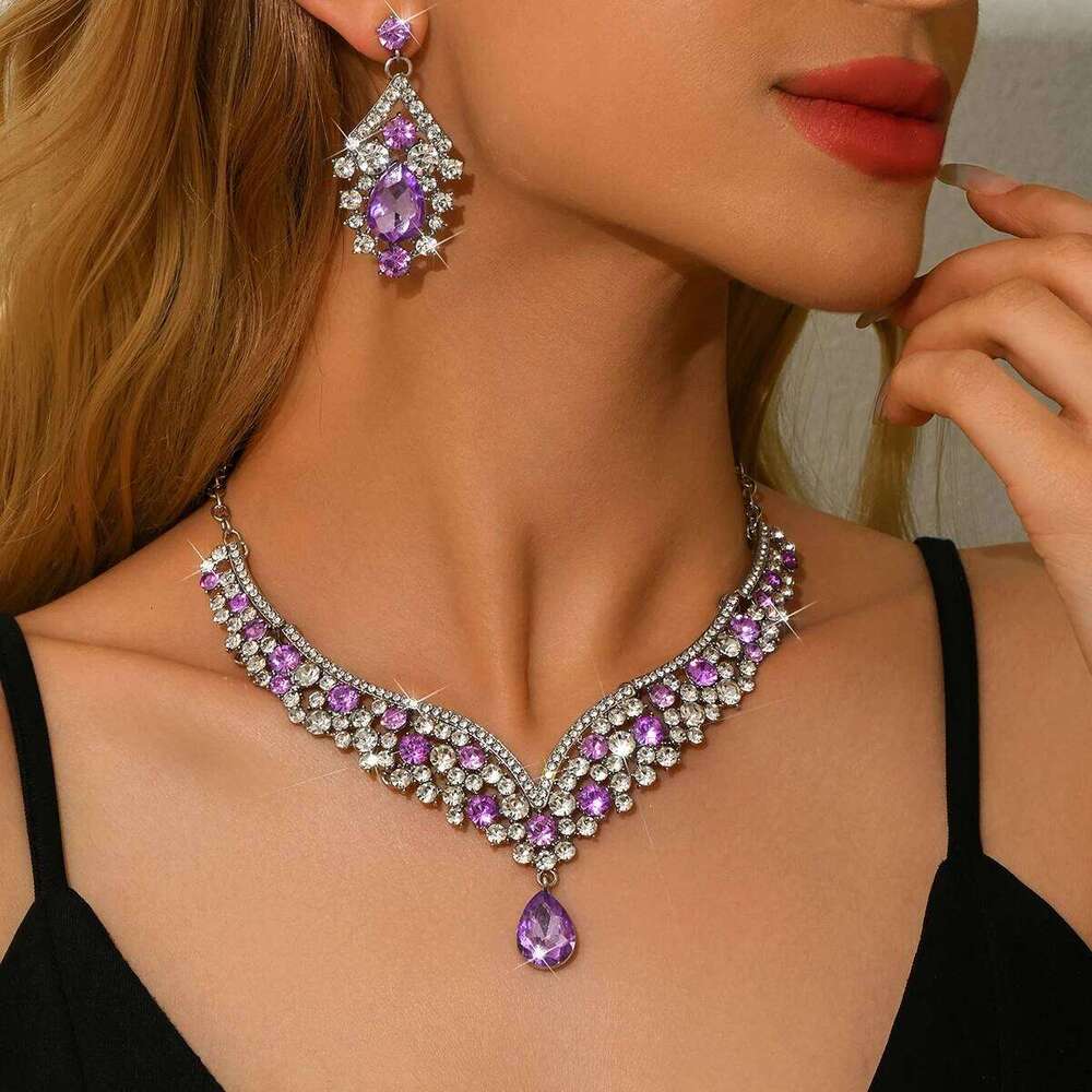 Ladies' fashionable design necklace earrings jewelry set suitable for daily wear, wedding parties, holiday gifts Z260313