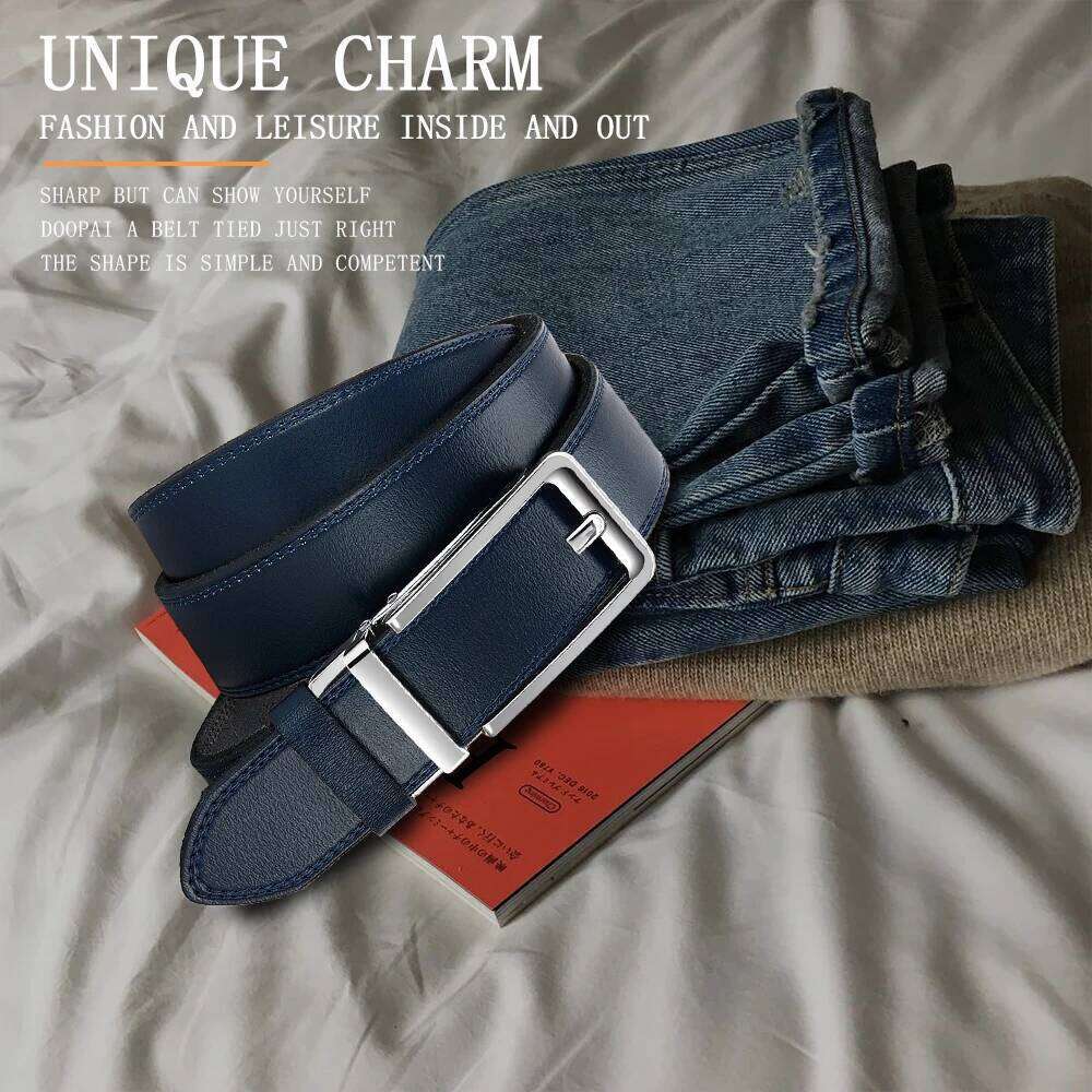 CHAOREN Men's Leather Belt Letter Print Luxury Classic Buckle Business Cowboy Vintage Waistband Alloy Belts Z260226