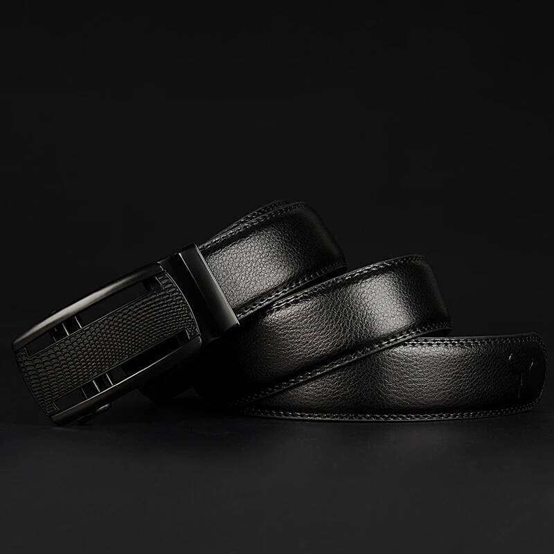 COWATHER Cow Genuine Belts for Men High Quality Cowhide Leather Automatic Male Vintage Metal Buckle Belt 110-130cm Z260226