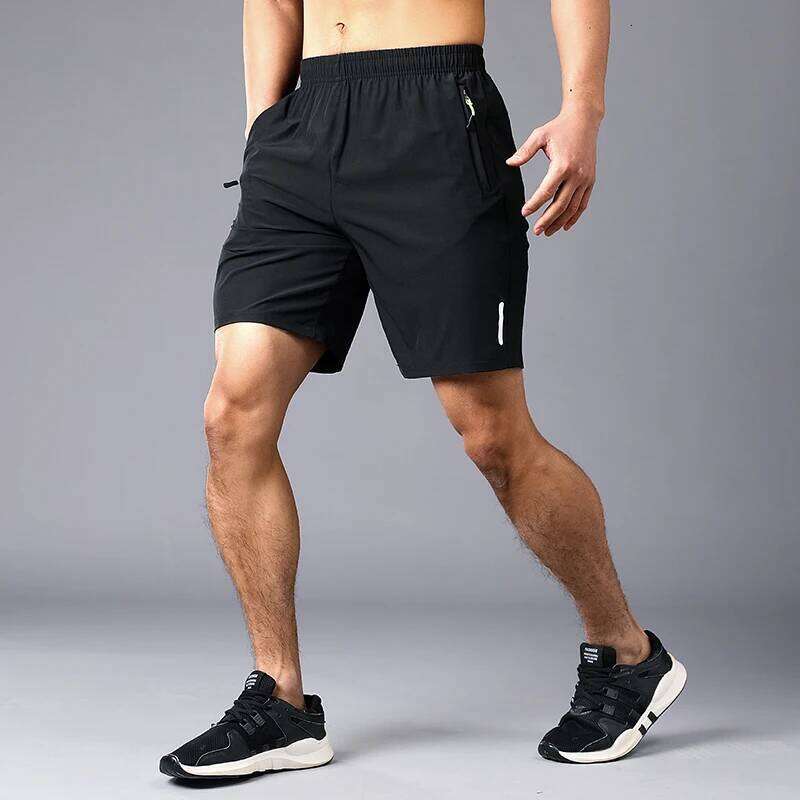 Summer Zip Pocket Short Sports Running Soft Shorts Fitness Sportswear Men's Beach Pants Z260314