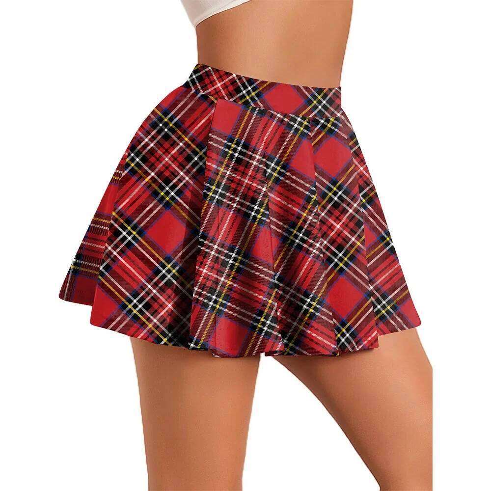 Harajuku Short Skirt New Women Zipper High Waist School Girl Pleated Plaid Mini Preppy Style Falda Sexy Mujer Z260314
