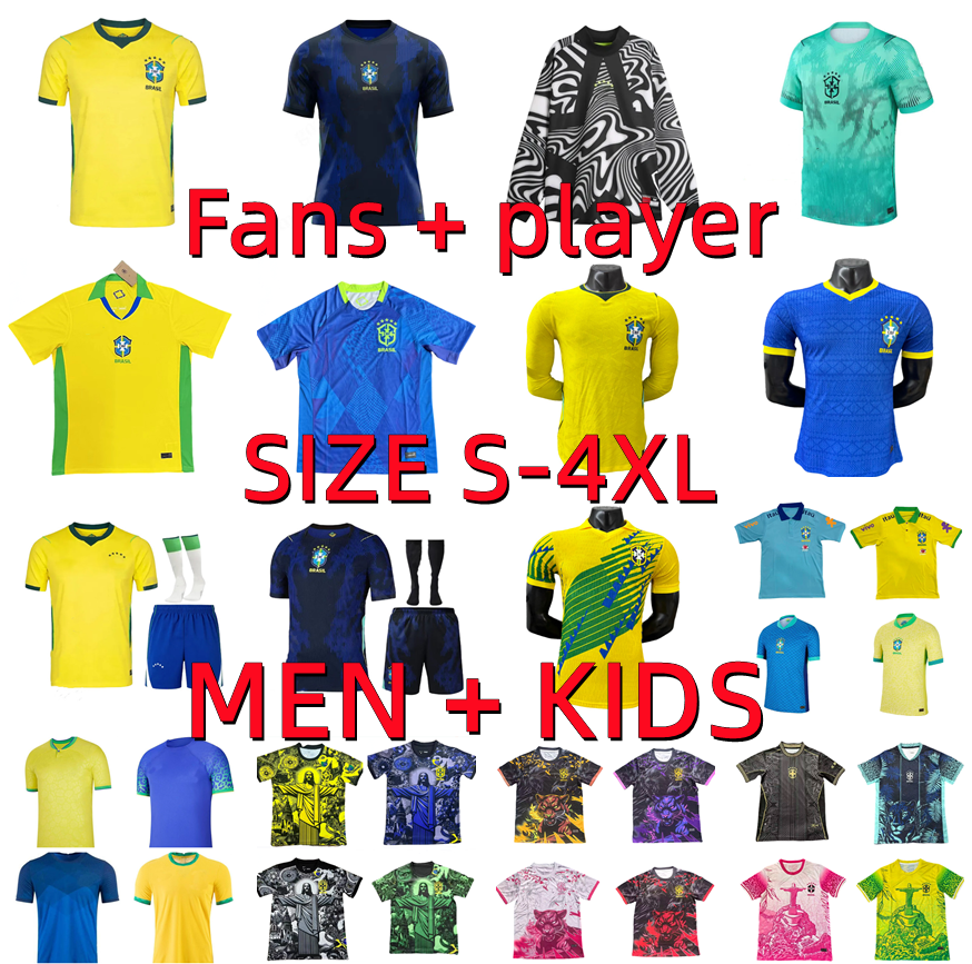 2026 2027 brazils NEYMAR JR RAPHINHA soccer jerseys 24 25 26 27 VINI JR. RODRYGO NDRICK CASEMIRO ESTEVAO CUNHA BRUNO Player version brasil football shirts Men kids kits