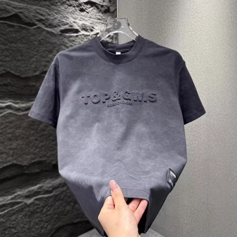 Lightweight Americanstyle Shortsleeve Trendy Polo Designer T-shirt Tiedye Distressed Loose Casual For Men New Summer Designer Hoodie Shortsleeve For Men