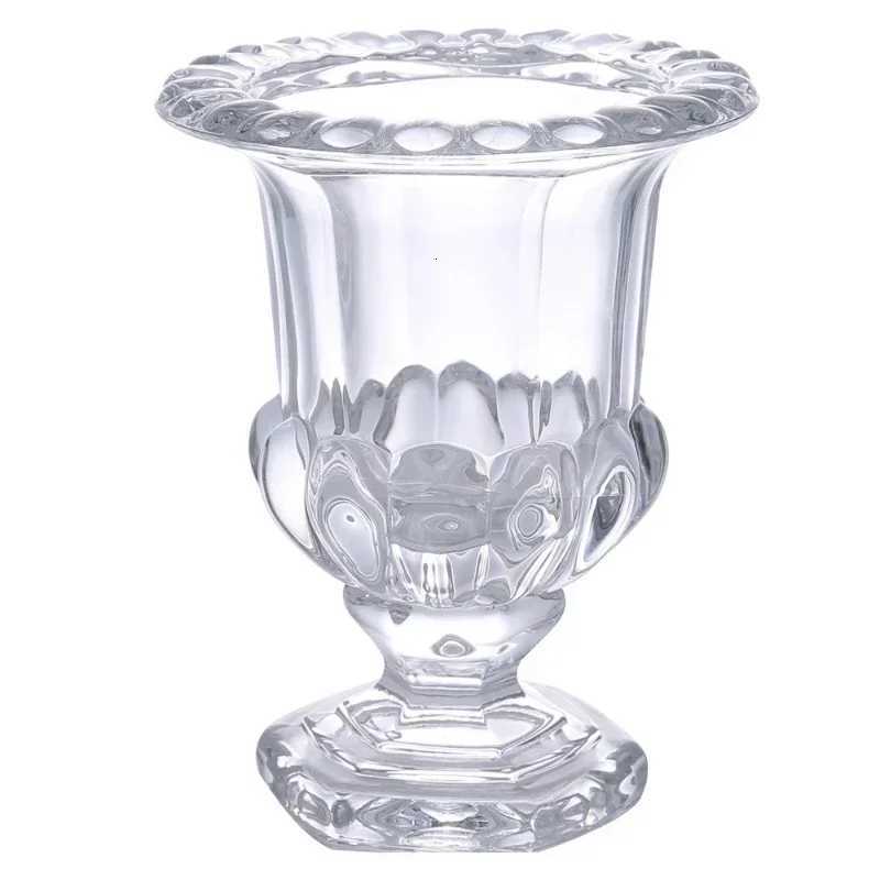 Retro European light luxury clear crystal glass vase ins simple home decoration room decoration modern decorative vase Y260314