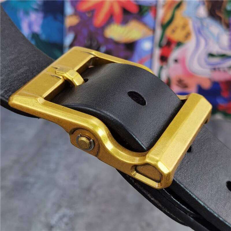 Solid Brass Buckle Retro Style Men's Thick Leather Ceinture For Long Waist Vintage Belt Men MBT0133 Z260226